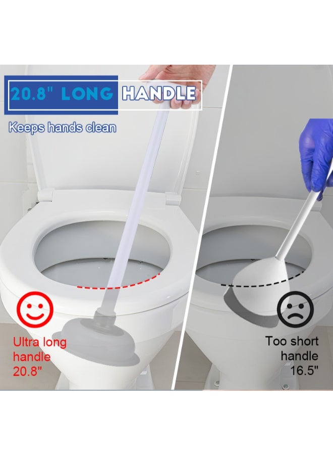 PAACHU Toilet Plunger Rubber Plastic Strong Suction Efficient Toilet Drain Plunger for Bathroom - Image 4